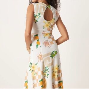 🌺ASOS Midi Lemon & Orange Print Dress